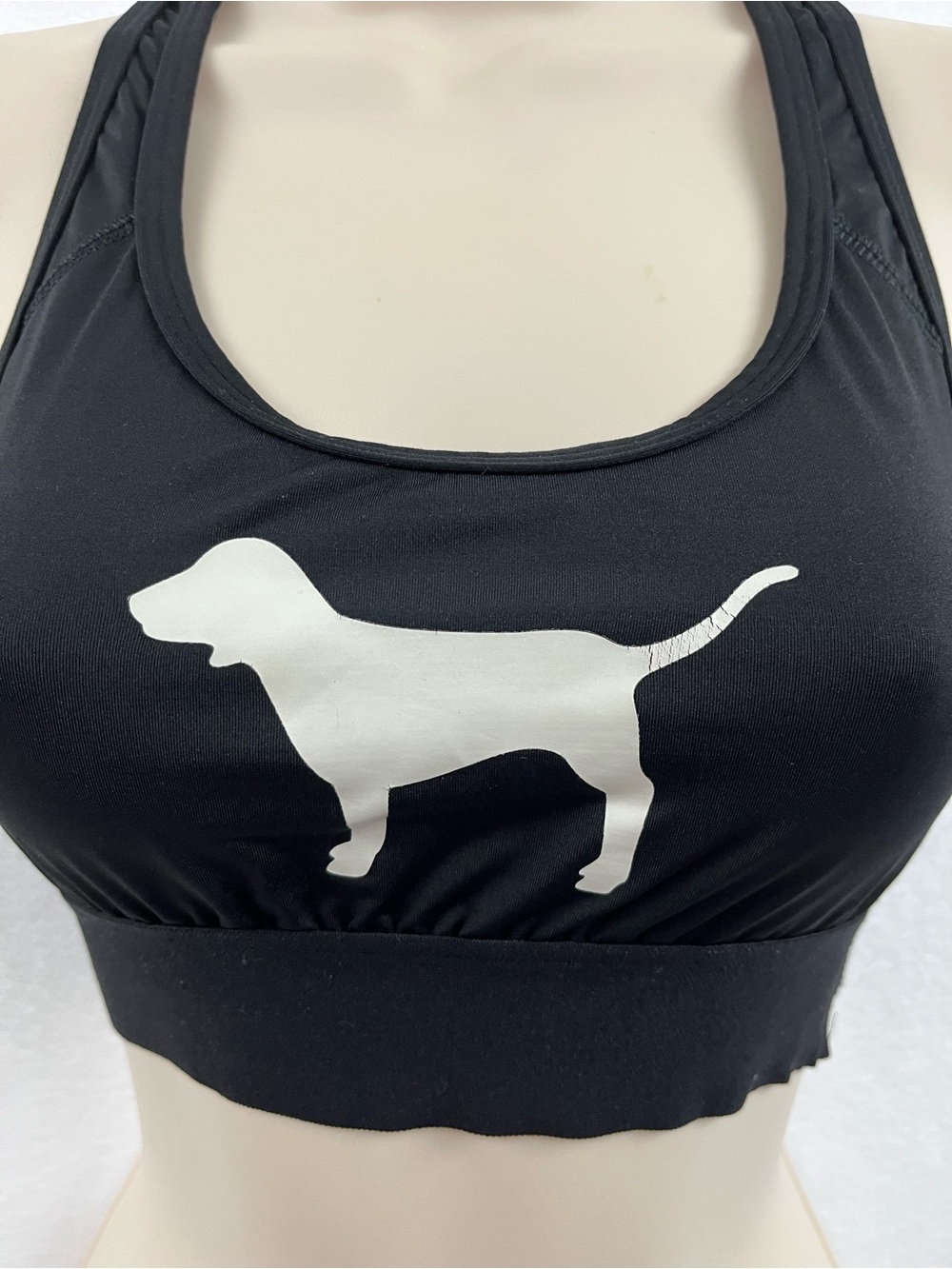 Victoria's Secret Black Sports Bra with White Dog Graphic - Picture 2 of 4